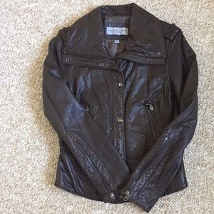 Marc New York Chocolate Brown Leather Jacket